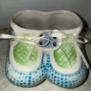 Vintage Ceramic Baby Shoe Planter